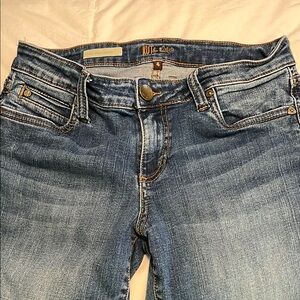 Kut from the Kloth Blue Skinny Jeans with Distressed Look